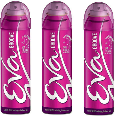 EVA Groove Deodorant Spray Combo Pack of 3 (125ML each) Deodorant Spray - For Women(375 ml, Pack of 3)
EVA Groove Deodorant Spray Combo Pack of 3 (125ML each) Deodorant Spray - For Women(375 ml, Pack of 3)