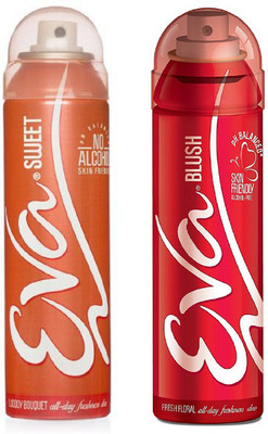 EVA Sweet and Blush Deodorant Spray Combo Pack of 2 (125ML each) Deodorant Spray - For Women(250 ml, Pack of 2)
EVA Sweet and Blush Deodorant Spray Combo Pack of 2 (125ML each) Deodorant Spray - For Women(250 ml, Pack of 2)