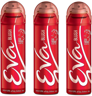 EVA Blush Deodorant Spray Combo Pack of 3 (125ML each) Deodorant Spray - For Women(375 ml, Pack of 3)
EVA Blush Deodorant Spray Combo Pack of 3 (125ML each) Deodorant Spray - For Women(375 ml, Pack of 3)