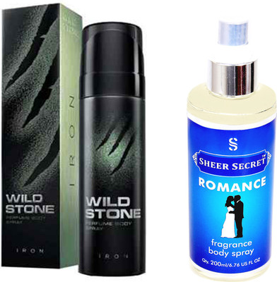 Wild Stone IRON 120 ML with SHEER SECRET ROMANCE BODY MIST 200 ML(Set of 2)
