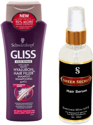 Schwarzkopf HYALURON HAIR FILLER SHAMPOO 250ML with SHEER SECRET SERUM 100ML(Set of 2)
Schwarzkopf HYALURON HAIR FILLER SHAMPOO 250ML with SHEER SECRET SERUM 100ML(Set of 2)