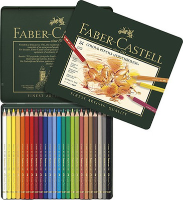 Faber-Castell Colour Pencil Polychromos Tin 24 Pencil(Multicolor)