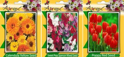 AIrex Calendula Yellow, Sweet Peas Spencer Mixed and Poppy Red Flower Seeds (Pack Of 20 Seeds * 3 Per Packet) Seed(20 per packet)
AIrex Calendula Yellow, Sweet Peas Spencer Mixed and Poppy Red Flower Seeds (Pack Of 20 Seeds * 3 Per Packet) Seed(20 per packet)