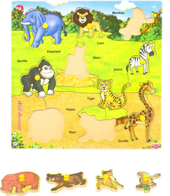 Toyvala Pinewood Wooden Jigsaw Puzzle Board for Kids - Wild Animal - Learning & Educational Gift for Kids(10 Pieces)
Toyvala Pinewood Wooden Jigsaw Puzzle Board for Kids - Wild Animal - Learning & Educational Gift for Kids(10 Pieces)