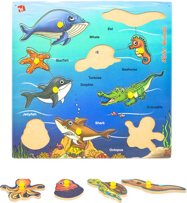 Toyvala Pinewood Wooden Jigsaw Puzzle Board for Kids - Water Animal - Learning & Educational Gift for Kids(10 Pieces)
Toyvala Pinewood Wooden Jigsaw Puzzle Board for Kids - Water Animal - Learning & Educational Gift for Kids(10 Pieces)