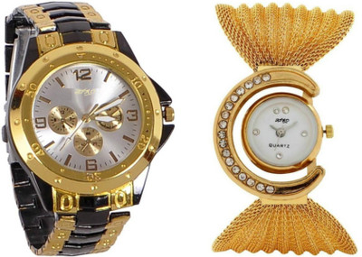 Apro Wedding/Festival/Party Gift Couple Wrist Watch - For Men & Women