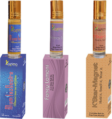 KAZIMA Magic Moment Fragrance Unisex Roll On Attar - Pure Natural Perfume Combo (3 Pcs Pack of 8ML) Floral Attar(Floral)
KAZIMA Magic Moment Fragrance Unisex Roll On Attar - Pure Natural Perfume Combo (3 Pcs Pack of 8ML) Floral Attar(Floral)