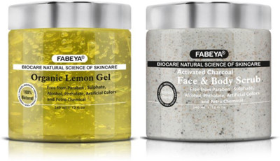 Fabeya Biocare Organic Lemon Gel and Activated Charcoal Scrub 340ML each-Pack of 2- No Paraben(Set of 2)
Fabeya Biocare Organic Lemon Gel and Activated Charcoal Scrub 340ML each-Pack of 2- No Paraben(Set of 2)