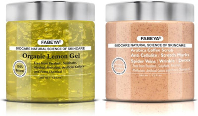 Fabeya Biocare Organic Lemon Gel and Arabica Coffee Scrub 340ML each-Pack of 2- No Paraben(Set of 2)
Fabeya Biocare Organic Lemon Gel and Arabica Coffee Scrub 340ML each-Pack of 2- No Paraben(Set of 2)