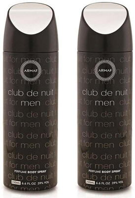 Armaf CLUB DE NUIT Body Spray - For Men(400 ml, Pack of 2)