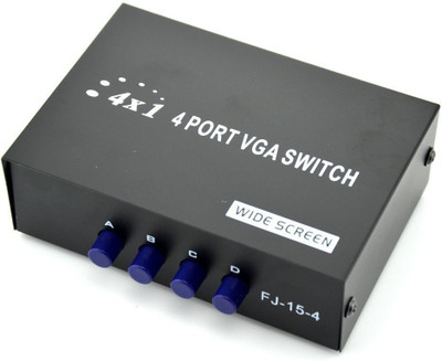 Technotech 4 Port VGA Switch Box (4 VGA IN/1 VGA Out) - 4 Port VGA Input /Output- for 4 PC to share one monitor & speaker Media Streaming Device(Black)
Technotech 4 Port VGA Switch Box (4 VGA IN/1 VGA Out) - 4 Port VGA Input /Output- for 4 PC to share one monitor & speaker Media Streaming Device(Black)