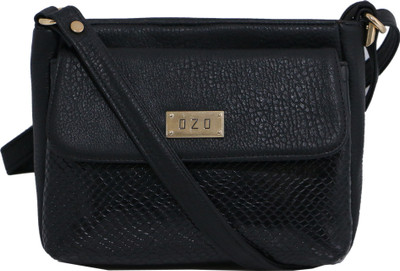 OZO Women Casual Black PU Sling Bag