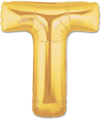Balloonistics Solid T Letter Foil Balloon 17" Inch Balloon(Gold, Pack of 1)