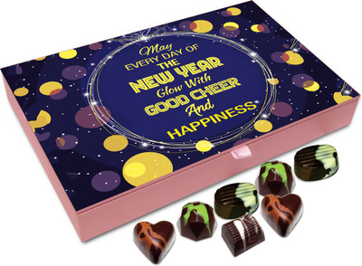 Chocholik New Year Chocolate Box - May Every Day Of New Year Glow With Cheer And Happiness Chocolate Box - 12pc Truffles(144 g)
Chocholik New Year Chocolate Box - May Every Day Of New Year Glow With Cheer And Happiness Chocolate Box - 12pc Truffles(144 g)
