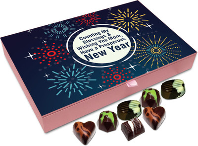 Chocholik New Year Gift Box - Counting My Blessing And Wishing You More, Have A Prosperous New Year Chocolate Box - 12pc Truffles(144 g)
Chocholik New Year Gift Box - Counting My Blessing And Wishing You More, Have A Prosperous New Year Chocolate Box - 12pc Truffles(144 g)