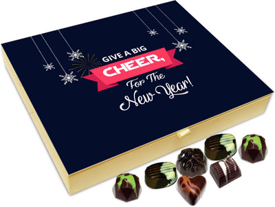 Chocholik New Year Chocolate Box - Give A Big Cheer To New Year Chocolate Box - 20pc Truffles(240 g)