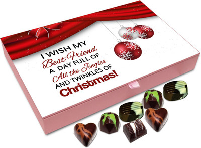 Chocholik Christmas Gift Box - I Wish My Best Friend A Very Happy Christmas Chocolate Box - 12pc Truffles(144 g)
Chocholik Christmas Gift Box - I Wish My Best Friend A Very Happy Christmas Chocolate Box - 12pc Truffles(144 g)