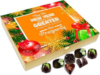 Chocholik New Year Chocolate Box - May This New Year Bring You Amazing Success And Prosperity Chocolate Box - 20pc Truffles(240 g)