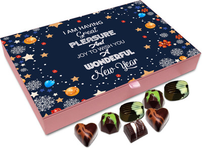 Chocholik New Year Chocolate Box - Its A Great Pleasure And Joy To Wish You A very Happy New Year Chocolate Box - 12pc Truffles(144 g)
Chocholik New Year Chocolate Box - Its A Great Pleasure And Joy To Wish You A very Happy New Year Chocolate Box - 12pc Truffles(144 g)