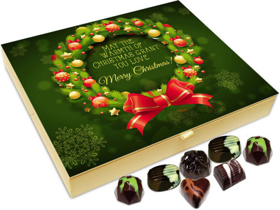 Chocholik Christmas Gift Box - May The Warmth Of Christmas Grant You Love Chocolate Box - 20pc Truffles(240 g)