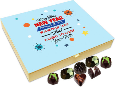 Chocholik New Year Chocolate Box - May This New Year Brings To You Warmth Of Love Chocolate Box - 20pc Truffles(240 g)
