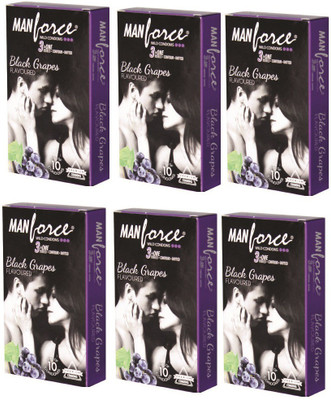 Manforce Black Grapes Condom(Set of 6, 60S)