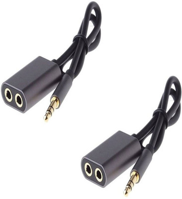 ReTrack SET OF 2PC Metal 3.5mm Jack Audio Sharing Cable Support Earphone + Microphone Function 2 in 1 Copper Cable Headphone Splitter(Black)
ReTrack SET OF 2PC Metal 3.5mm Jack Audio Sharing Cable Support Earphone + Microphone Function 2 in 1 Copper Cable Headphone Splitter(Black)