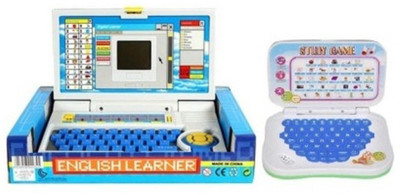 Mahvi Toys Educational English Learner laptop with Mini Study Game(Multicolor)