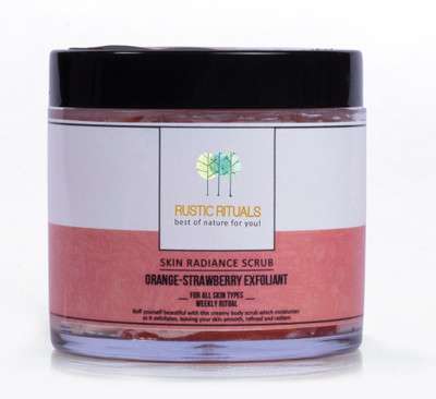 Rustic Rituals ORANGE STRAWBERRY MILD EXFOLIANT / SCRUB (Skin Radiance exfoliant) Antioxidant rich I strawberry sead oil I Orange Oil I removes dirt I removes blackheads and whiteheads I controls excess oil formation | 50GM Scrub(50 g)
Rustic Rituals ORANGE STRAWBERRY MILD EXFOLIANT / SCRUB (Skin Radiance exfoliant) Antioxidant rich I strawberry sead oil I Orange Oil I removes dirt I removes blackheads and whiteheads I controls excess oil formation | 50GM Scrub(50 g)