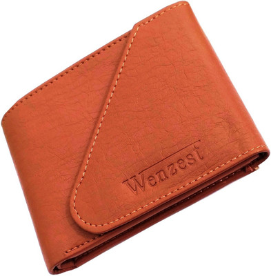 Wenzest Men Tan Artificial Leather Wallet(3 Card Slots)