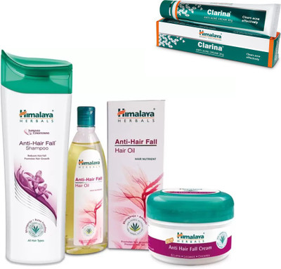 Himalaya anti hair fall shampoo, anti hair fall oil, anti hair fall cream, clarina face cream(Set of 4)
Himalaya anti hair fall shampoo, anti hair fall oil, anti hair fall cream, clarina face cream(Set of 4)