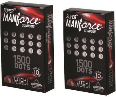 Manforce Litchi Extra 1500 Dotted Condom(Set of 2, 20S)