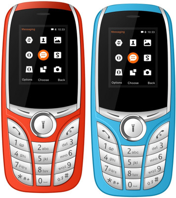 I Kall K301 Combo of Two Mobile(Red & Light Blue)