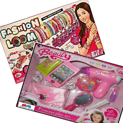 GRAPPLE DEALS Combo Of Luxurious Little Princess Play set Always fashion With Real Action HairDryer And Fashion Loom Band Rubber Band Jewellery and Watch Maker For Kids.
GRAPPLE DEALS Combo Of Luxurious Little Princess Play set Always fashion With Real Action HairDryer And Fashion Loom Band Rubber Band Jewellery and Watch Maker For Kids.