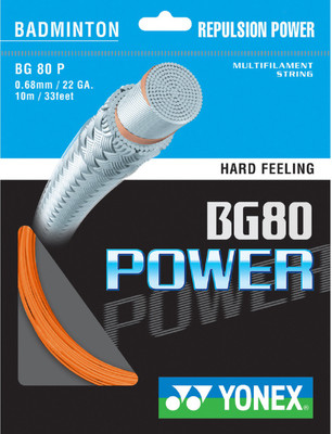 Yonex BG80 power 0.68 Badminton String - 10 m(Orange)