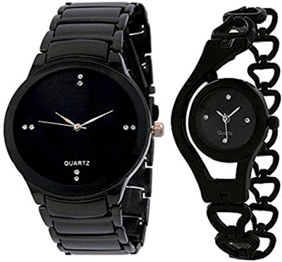 faas Analogue Black Dial Men & Women (Premium Look) Watch - For Couple