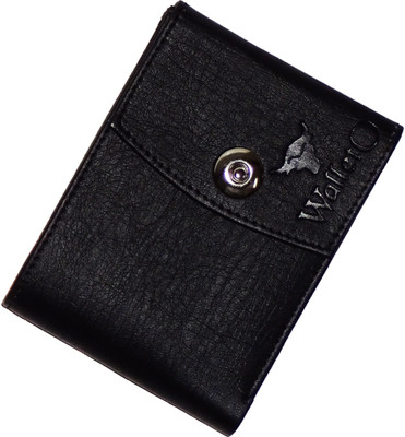 WALLETO Men Black Artificial Leather Wallet(8 Card Slots)