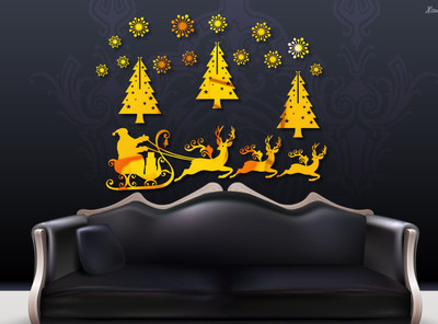 Naveed Arts Acrylic wall sticker Sticker(Pack of 1, Gold mirror