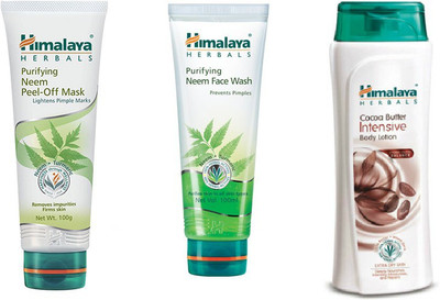Himalaya Purifying Neem Peel Off Mask, Purifying Neem Face Wash, Cocoa Butter Intansive Body Lotion(Set of 3)
Himalaya Purifying Neem Peel Off Mask, Purifying Neem Face Wash, Cocoa Butter Intansive Body Lotion(Set of 3)