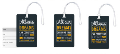 100yellow Luggage Tags- Motivational Print High Quality PVC Bag Tag with Silicon Strap- Ideal For Travel-Pack Of 3 Luggage Tag(Multicolor)
100yellow Luggage Tags- Motivational Print High Quality PVC Bag Tag with Silicon Strap- Ideal For Travel-Pack Of 3 Luggage Tag(Multicolor)