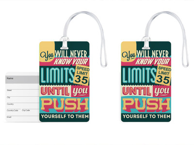 100yellow Luggage Tags- Motivational Print High Quality PVC Bag Tag with Silicon Strap- Ideal For Travel-Pack Of 2 Luggage Tag(Multicolor)
100yellow Luggage Tags- Motivational Print High Quality PVC Bag Tag with Silicon Strap- Ideal For Travel-Pack Of 2 Luggage Tag(Multicolor)
