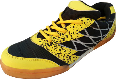 Black Gold Men's Sports PU Badminton Shoes For Men(Yellow, Black