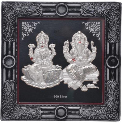 Siri Creations 999 Pure Silver Lakshmi Ganesha Frame In Square Shape Decorative Showpiece - 10.5 cm(Silver, Black)
Siri Creations 999 Pure Silver Lakshmi Ganesha Frame In Square Shape Decorative Showpiece - 10.5 cm(Silver, Black)