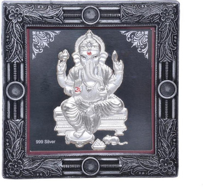 Siri Creations 999 Pure Silver Ganesha Frame With Flowered Edge Decorative Showpiece - 10.5 cm(Silver, Black)
Siri Creations 999 Pure Silver Ganesha Frame With Flowered Edge Decorative Showpiece - 10.5 cm(Silver, Black)