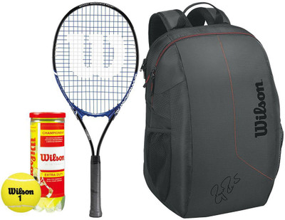 Wilson All Tennis Kit (Grand Slam Aluminium Alloy Tennis Racquet for Adults + Championship Tennis Ball, pack of 3 + Team Tennis Racquet bag) Tennis Kit
Wilson All Tennis Kit (Grand Slam Aluminium Alloy Tennis Racquet for Adults + Championship Tennis Ball, pack of 3 + Team Tennis Racquet bag) Tennis Kit