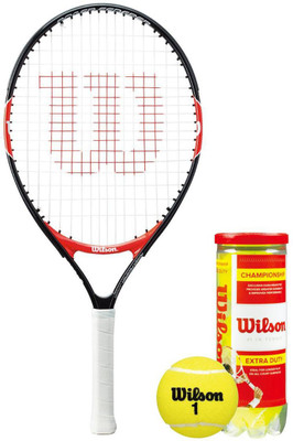 Wilson Racquet and Ball Tennis Kit (Roger Federer 25" Racquet for age 9-10 Years + Championship Tennis Ball, pack of 3) Tennis Kit
Wilson Racquet and Ball Tennis Kit (Roger Federer 25" Racquet for age 9-10 Years + Championship Tennis Ball, pack of 3) Tennis Kit