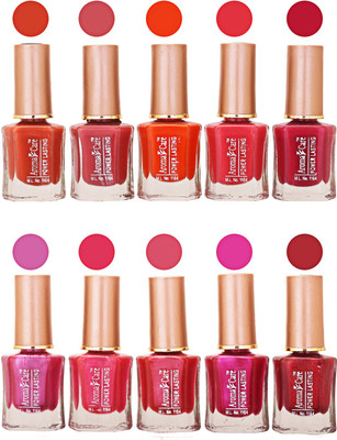Aroma Care Power Lasting Nail Polish (Pack Of 10) Multicolor Multicolor Set-206-213(Pack of 10)