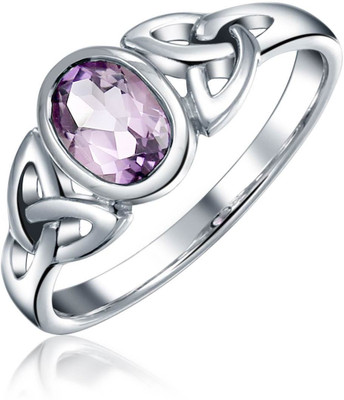 Bling Jewelry Sterling Silver Amethyst Sterling Silver Plated Ring, Purple