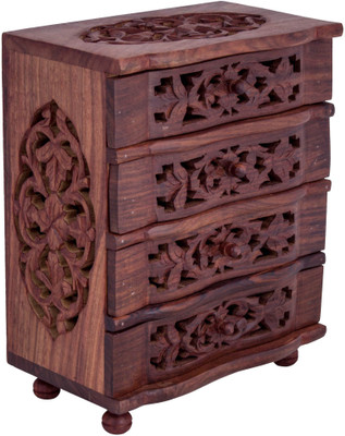 Craft Art India Hand carved Wooden Jewellery/Jewelry/Storage Box/Cabinate {CRAFT-0157/Size(Inch):11x9x5} Jewellery Vanity Box(Brown)
Craft Art India Hand carved Wooden Jewellery/Jewelry/Storage Box/Cabinate {CRAFT-0157/Size(Inch):11x9x5} Jewellery Vanity Box(Brown)