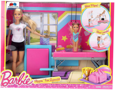 GRAPPLE DEALS Gymnastics Barbie Couch Doll With Little Baby Gymnastic Student Flippin N Fun With Magnetic Landing Mat For Kids.(Multicolor)
GRAPPLE DEALS Gymnastics Barbie Couch Doll With Little Baby Gymnastic Student Flippin N Fun With Magnetic Landing Mat For Kids.(Multicolor)